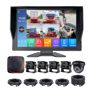 Écran tactile IPS 10,1 pouces 5 canaux, étanche, AHD BSD AI, système de surveillance de camion, système d'alarme vocale, enregistreur DVR pour bus - Product Image 1
