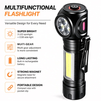 Lampe torche LED rotative super lumineuse avec batterie intégrée, fixation magnétique, lampe de travail multi-poches pour réparation automobile et camping