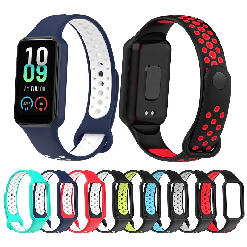Двухцветный Регулируемый сменный Браслет, умный Браслет для Amazfit Band 7, спортивный силиконовый ремешок для часов