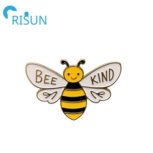 Spille Distintive a Forma di Insetto Cartoonesco, Ape dell'Apiario in <span class=keywords><strong>Smalto</strong></span> <span class=keywords><strong>Giallo</strong></span>, Vibrante Spilla 'Wee Bee Kind', Graziose Spille a Forma di Animali - Product Image 5