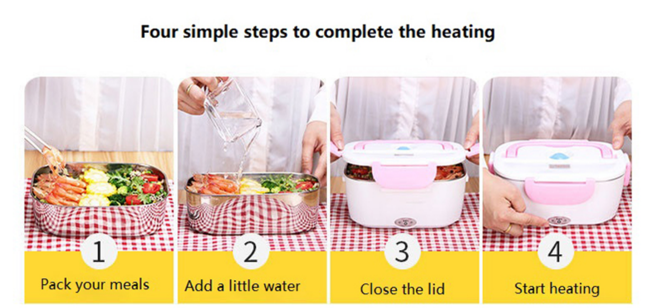 Electric Stainless Steel Lunch Box 110V/220V - Portable Food Warmer