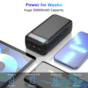 Banco de Energía Portátil de Alta Capacidad de 50000 mAh con Logotipo OEM, Luces LED, Batería de Litio-Polímero, USB y Estación de Carga - Product Image 6