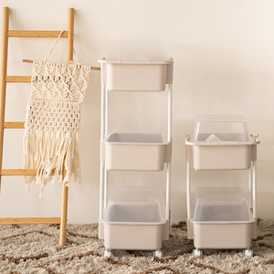 Carrito de Almacenamiento Móvil de Plástico de 3 Niveles Cocomaam de Segunda Generación, Totalmente Cerrado con Tapa, para Baño o Guardería, a Prueba de Polvo - Product Image 6