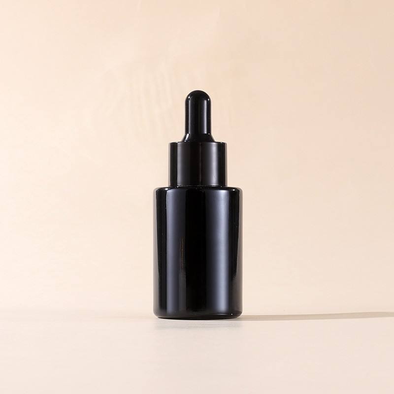 black bottle + plastic black ring + black rubber head