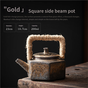 Théière <span class=keywords><strong>japonaise</strong></span> antique en grès avec anse, en argile minérale <span class=keywords><strong>ancienne</strong></span>, service à thé Kung Fu en <span class=keywords><strong>porcelaine</strong></span>, théière faite à la main - Product Image 6