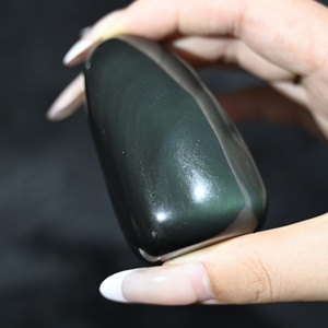 Venta al por mayor de cristal de obsidiana arcoíris pulido en forma de media luna para decoración del hogar - Product Image 6