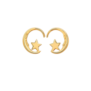 Pendientes de Aro Bikove E3148 Dorados con Forma de Estrella, Diseño Minimalista, Unisex, para Uso Diario - Product Image 1