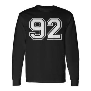 เสื้อยืดแขนยาวคอวีสำหรับแฟนกีฬา 92 แบบ  สำหรับผู้ใหญ่  ลายเส้นนำโชค  หมายเลขพิมพ์ด้านหน้า  เสื้อผ้าส่งเสริมการขาย - Product Image 1