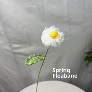 โครเชต์ทำด้วยมือโคลเวอร์สี่ใบถักฤดูใบไม้ผลิใบไม้ประดิษฐ์ดอกยูคาลิปตัสกระดองเต่าไม้ไผ่ - Product Image 6