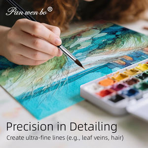 Panwenbo 3 pièces Pinceaux à pointe aiguë allongée Synthétique Pinceau à tête <span class=keywords><strong>extra</strong></span> <span class=keywords><strong>fine</strong></span> Ensemble de pinceaux à l'<span class=keywords><strong>aquarelle</strong></span> pour artistes pour les détails fins - Product Image 6