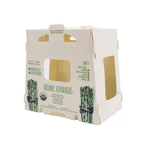Custom Ontwerpen Logo Eco Vriendelijke Pakket Asperges Apple Banaan Mango Food Grade Product Verpakkingen Golfkarton Dozen Supplies