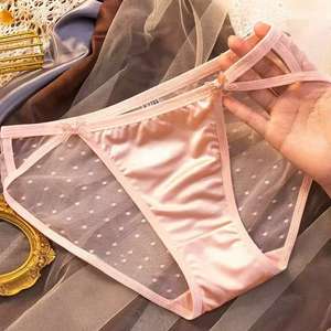 Culottes string sexy taille haute pour femmes grandes tailles, pour les règles, avec soutien-gorge intégré, respirantes, séchage rapide et écologiques - Product Image 1