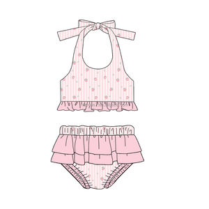 Costumi <span class=keywords><strong>da</strong></span> <span class=keywords><strong>Bagno</strong></span> Boutique per Bambini, Bikini a 2 Pezzi Rosa Carino per Bambine, <span class=keywords><strong>Costume</strong></span> <span class=keywords><strong>da</strong></span> <span class=keywords><strong>Bagno</strong></span> ad Asciugatura Rapida - Product Image 4