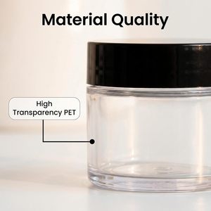 1oz & 2oz Clear PET <b>Plastic</b> Round Cosmetic <b>Jars</b> with Screw on Lids Face Body Cream Containers - Product Image 3