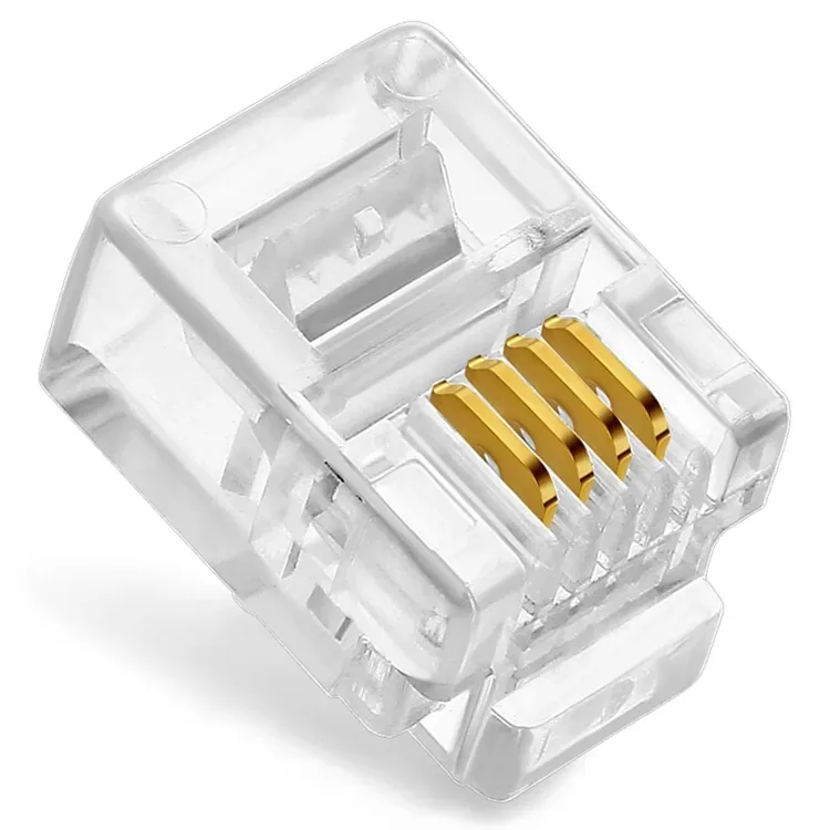 Good quality and reasonable price 4 pin telephone connector unshielded rj11 crystal connector