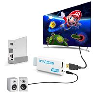 Konverter Adaptor Wii ke HDMI Full HD 1080P Wii2HDMI dengan Audio 3.5mm untuk PC, Monitor HDTV, Tampilan Putih dan Hitam