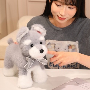 Peluche Realistico di Schnauzer Cartoon, Bambola di Cane, Pupazzo Comfort per Bambini, Regalo di Compleanno per Ragazze - Product Image 5