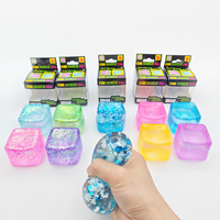 Juguetes Sensoriales Antiestrés de Moda para Adultos, Cubo de Nieve que Brilla en la Oscuridad, Juguetes Blandos para Apretar con Bola Antiestrés para Autismo