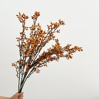 Grosir Ranting Eucalyptus Buatan Realistis 85cm dengan Buah Berry Mini Oranye Buatan Tangan untuk Pernikahan Halloween Natal