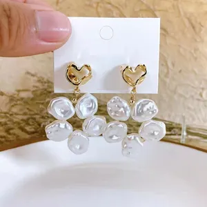 2022 Onier New arrival Artful design grape pearl drop earring wholesale Transparent plastic pearl tassel earrings