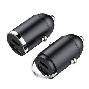 Mini <span class=keywords><strong>Cargador</strong></span> de Coche USB <span class=keywords><strong>Tipo</strong></span> <span class=keywords><strong>C</strong></span> de 100W con 2 Puertos de Carga Rápida para iPhone, <span class=keywords><strong>Xiaomi</strong></span>, Huawei - QC3.0 Mini PD con Salida de <span class=keywords><strong>18W</strong></span>, 20W, 30W - Product Image 1