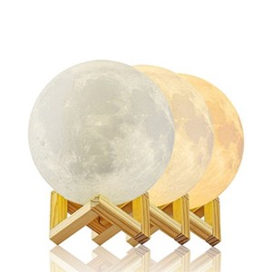 Đèn Phòng Ngủ Cho Bé Đèn LED In 3D Đèn Ngủ Bán Chạy Mới Nhất PLA Moon <span class=keywords><strong>Light</strong></span> Điều Khiển Cảm Ứng 2 Màu Với Giá Đỡ Woden - Product Image 3