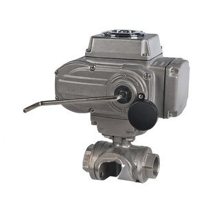 Vanne à bille électrique 3 voies COVNA, commande urgente, DN25 1 pouce, acier inoxydable SS304, AC220V, filetage femelle - Product Image 1