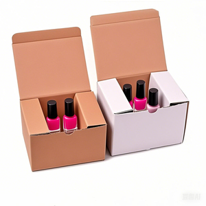 Biểu Tượng Tùy Chỉnh Trắng Giấy Sóng Thiết Yếu Oi Nail Varnishl Chai Hộp Vận Chuyển Màu Nâu Nail Polish Bao Bì Hộp Với Divider - Product Image 1