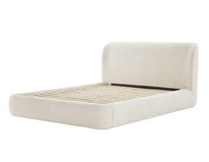 Кровать с изголовьем-козырьком и местом для хранения, светло-бежевая, для спальни - Product Image 4