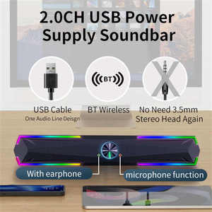 Barre de son portable RGB sans fil Bluetooth avec subwoofer pour PC, ordinateur, téléphone portable et jeux (compatible CKD/SKD) - Product Image 6