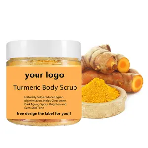 Custom Logo Private Label wholesale skin carel ginger Grain Sea Salt Clary Turmeric Exfoliating Scalp Scrub for face body wash