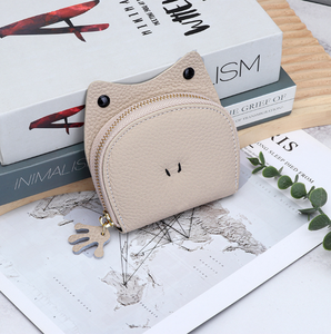 Top Layer Cowhide Women's Small Card <b>Bag</b> 2026 New Cute Frog Zipper ID Card Holder Genuine Leather Card Holder - Product Image 4