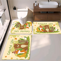 High Quality 3-Piece PVC Foam Waterproof Non-Slip Cute Baby Halloween Design Anti-Fatigue Bathroom Mat Set Home Rug