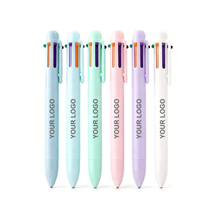 Penne Creative a 6 Colori, Scrittura Fluida Senza Interruzioni, Penne a Sfera Multicolore con Logo Personalizzato - Product Image 1