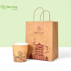 SenAng05 <b>Cheap</b> Disposable Food Paper Pasta Custom Instant Kraft Paper <b>Bag</b> <b>Gift</b> <b>Bags</b> - Product Image 5