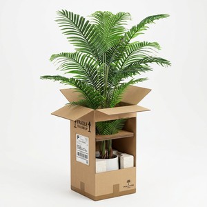 Palma Artificiale Realistica Grande in Vaso, Palma Areca Simulata <span class=keywords><strong>per</strong></span> Arredamento Interno Casa Ufficio, Stile Nordico Verde - Product Image 5