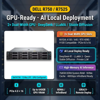 Untuk Server Rak 2U PowerEdge R750 R7525 Dual Socket Xeon/EPYC 128 Core AI GPU 12-Bay 3.5" HDD ECC DDR4 Asal AS
