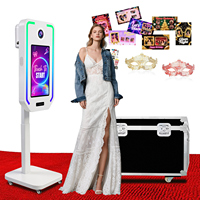 Cabina de Fotos DSLR Eléctrica con Elevación Automática, Pantalla Táctil Interactiva de 21.5 Pulgadas y Espejo para Selfies