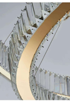 Lampe en cristal Duplex K9, style luxe minimaliste, pour salon, hall d'entrée, escalier en volant, grande suspension.