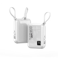 Cargador Portátil Rápido PD22.5W 10000 mAh con Cable de Carga USB, Mini Banco de Energía Inteligente de 6000 mAh con Pantalla LED