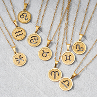 Lincy 12 Horoscopes Zodiaque Pendentif Collier En Acier Inoxydable Bijoux pour Femmes Hommes Pendentif 12 Constellés Collier