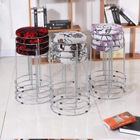 Haute qualité luxe nordique rond métal moderne empilable tabouret de salle à manger chaise métal salon chaises