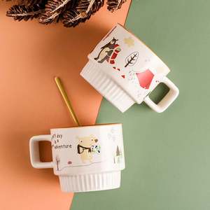 Tazza in ceramica a righe impilabili per colazione tazza carina per ragazza latte tazza da <span class=keywords><strong>caffè</strong></span> modelli personalizzati di <span class=keywords><strong>supporto</strong></span> tazza in ceramica fabbriche in cina - Product Image 4
