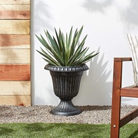 Grand pot de fleurs d'intérieur et d'extérieur, jardinière haute, urnes et jardinières classiques traditionnelles en fibre de verre, blanc, pour jardin