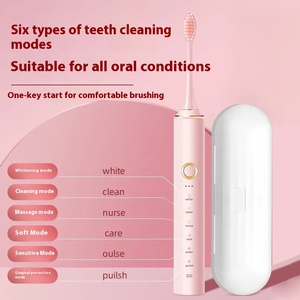 Brosse à dents électrique à poils souples, brosse à dents électrique pour adultes, brosse à dents sonique à tige métallique, charge USB - Product Image 3