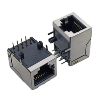 YBO S8125-8P8C soket 8P8C RJ45 Jack betina cangkang tembaga 8-Pin dengan konektor Ethernet dengan antarmuka kabel 8-Pin