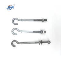 Boulon en J galvanisé à chaud en acier Q235 pour ligne électrique aérienne avec écrous et rondelles, taille personnalisée JM disponible