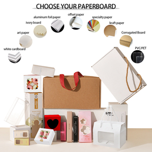 Boîtes à gâteaux en papier alimentaire recyclé transparent personnalisées avec logo <span class=keywords><strong>personnalisé</strong></span> pour <span class=keywords><strong>mariage</strong></span>, bonbons, pâtisserie, cadeaux - Product Image 6