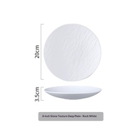 Assiette en céramique à rayures européennes en relief, idéale pour les banquets de mariage et les restaurants haut de gamme