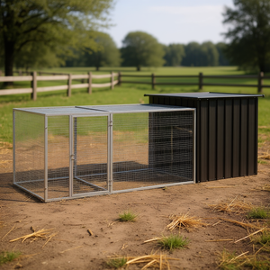 Grande cage à poulets en acier galvanisé anthracite pour l'élevage de volailles - Product Image 2